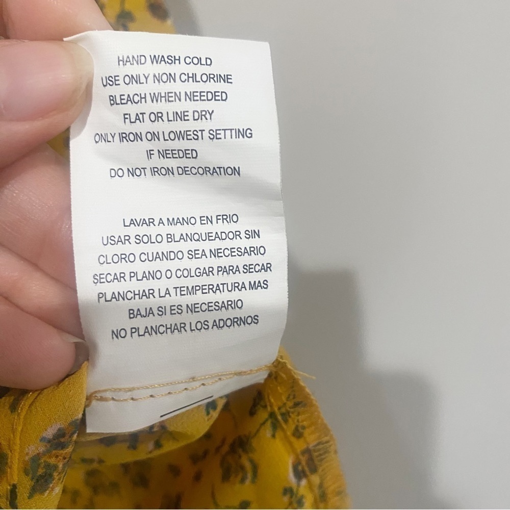 MASON & BELLE Mustard Yellow Peasant Top Embroidered Ditsy Floral Boho Size 1X - Picture 9 of 10